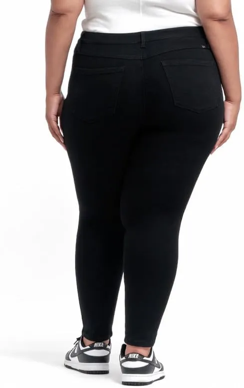 1822 Denim Eco-Friendly High-Rise Skinny Jeans Plus Size 28 in Sustainable Black