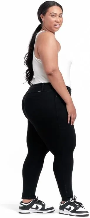 1822 Denim Eco-Friendly High-Rise Skinny Jeans Plus Size 28 in Sustainable Black