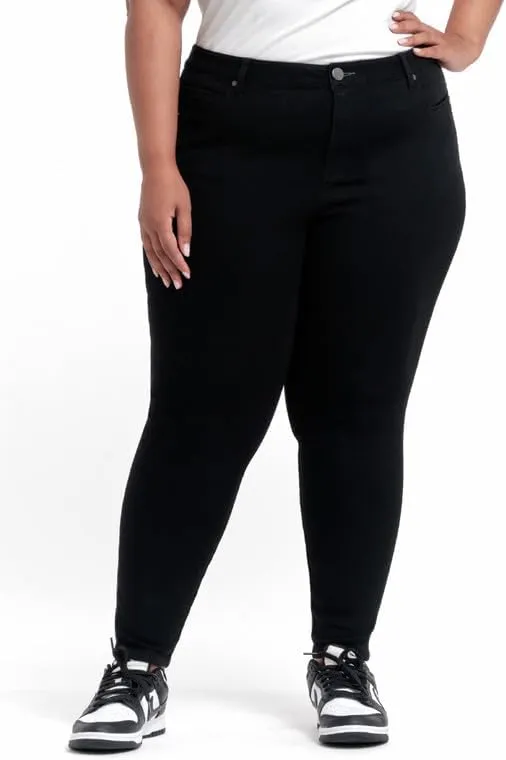 1822 Denim Eco-Friendly High-Rise Skinny Jeans Plus Size 28 in Sustainable Black