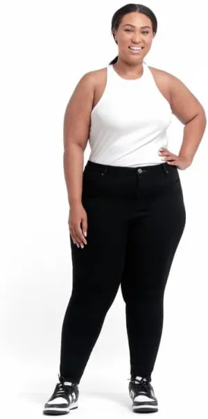 1822 Denim Eco-Friendly High-Rise Skinny Jeans Plus Size 28 in Sustainable Black