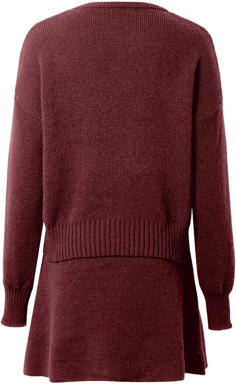 2 Piece Sweater Skirt Set for women Long Sleeve Mock Neck Ribbed Knit Top Pleated Skirts Matching Lounge Sets