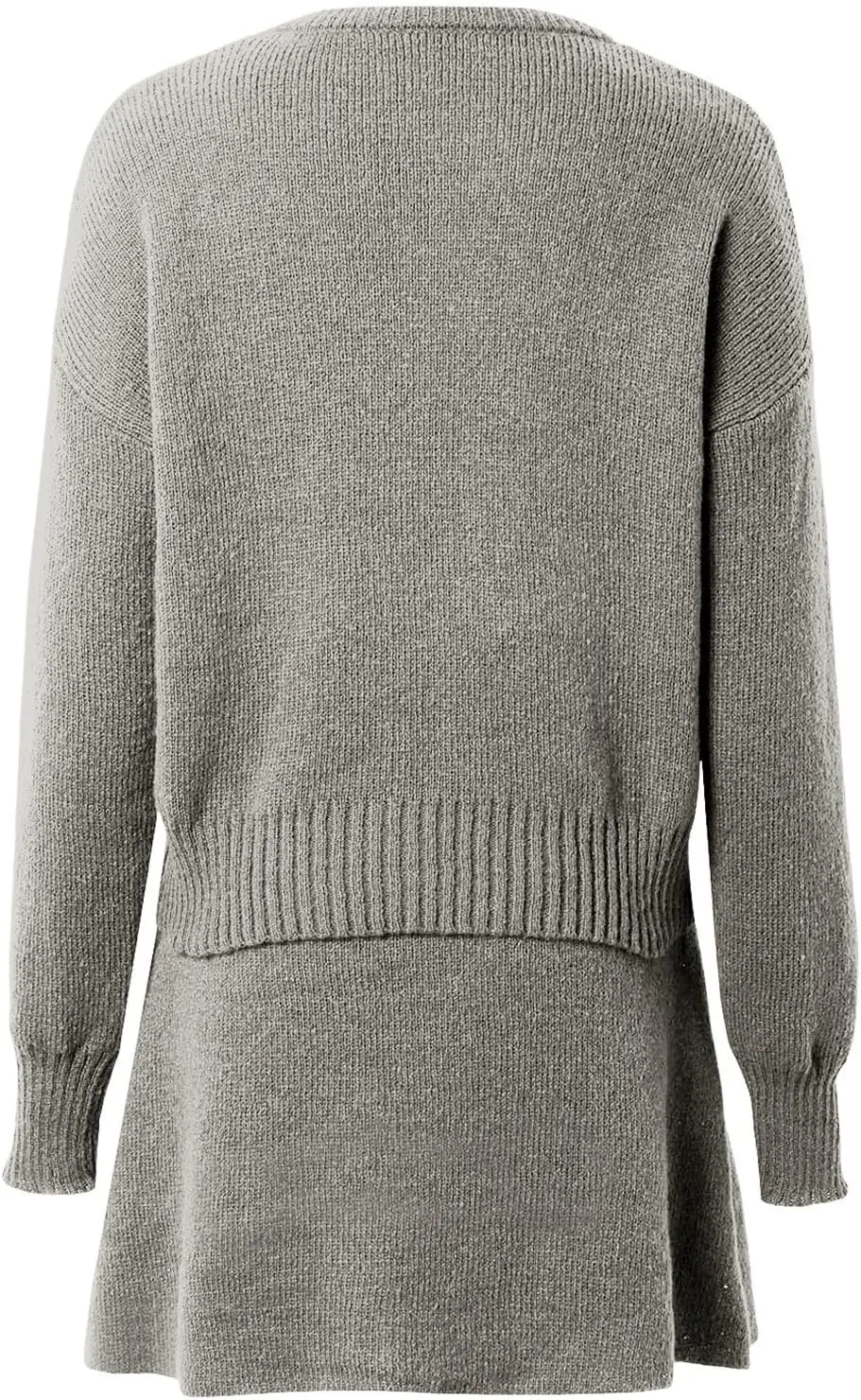 2 Piece Sweater Skirt Set for women Long Sleeve Mock Neck Ribbed Knit Top Pleated Skirts Matching Lounge Sets