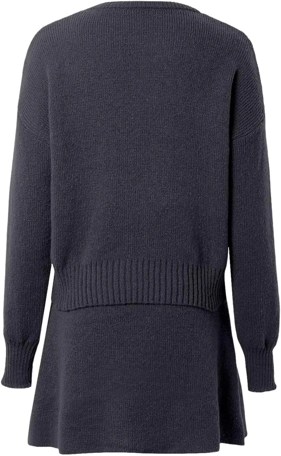 2 Piece Sweater Skirt Set for women Long Sleeve Mock Neck Ribbed Knit Top Pleated Skirts Matching Lounge Sets