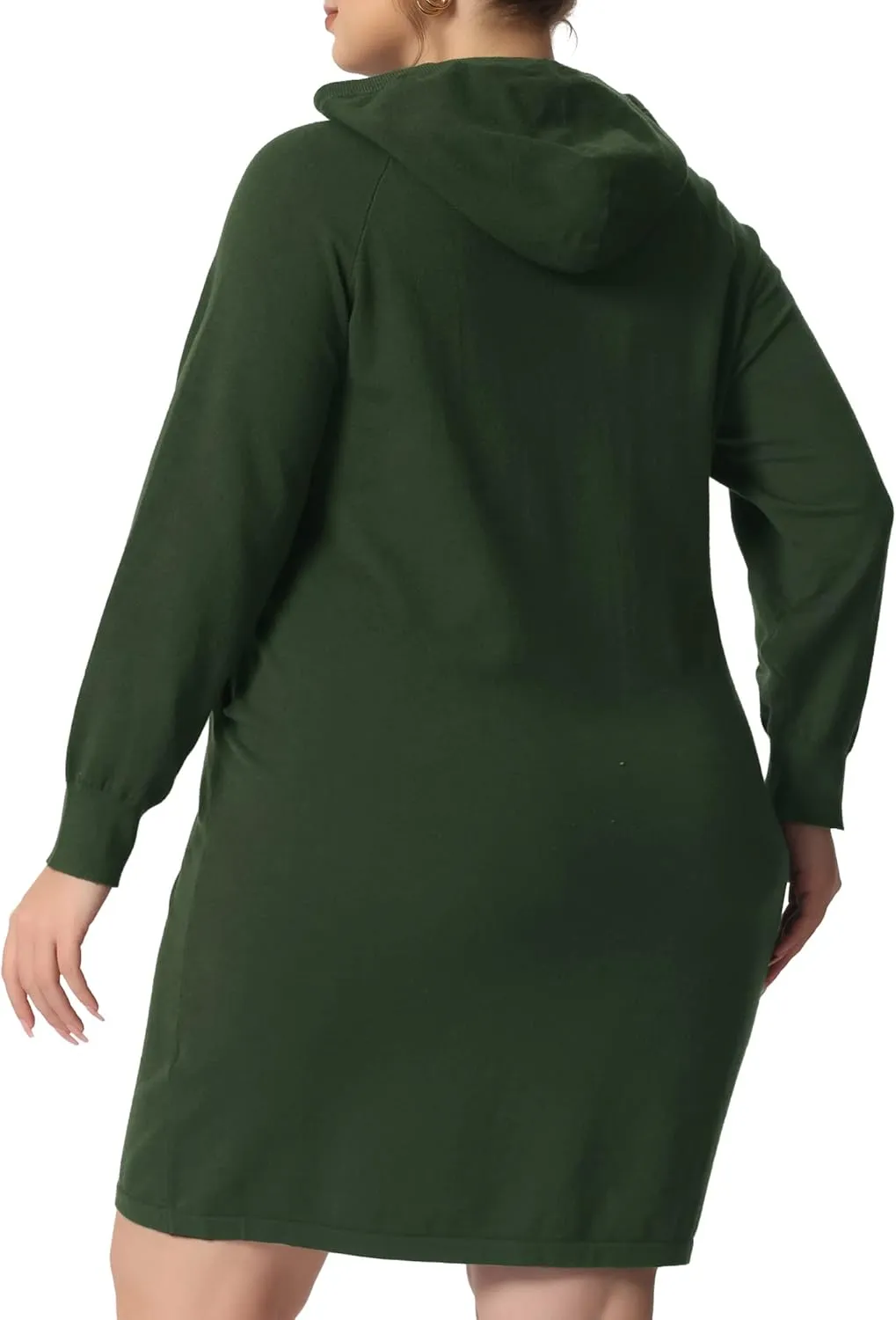 Agnes Orinda Plus Size Hoodie Sweater Dress for Women Long Sleeve Pullover Fall Mini Bodycon Sweatshirt Dresses