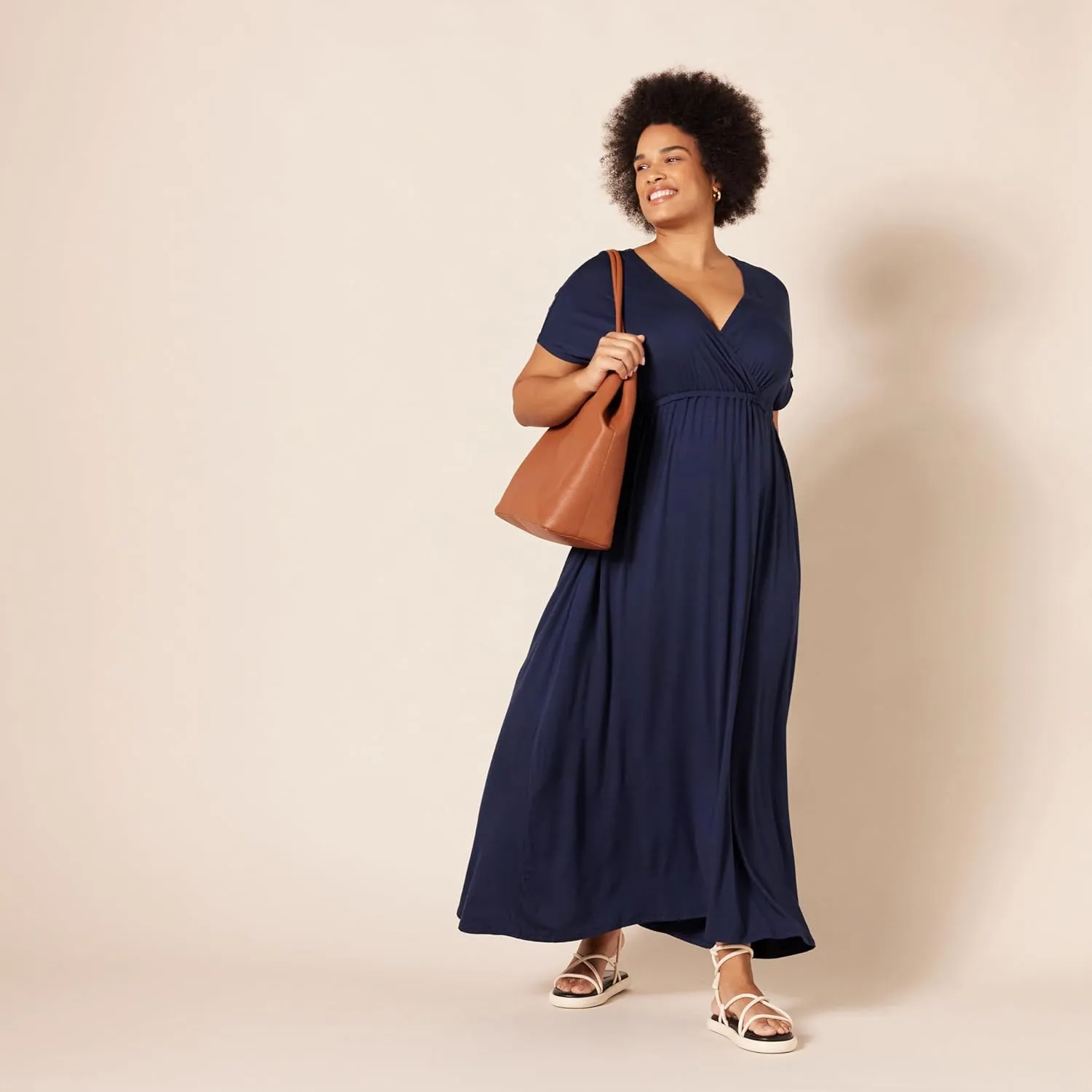 Amazon Essentials Women's Waisted Maxi Dress (Available in Plus Size)