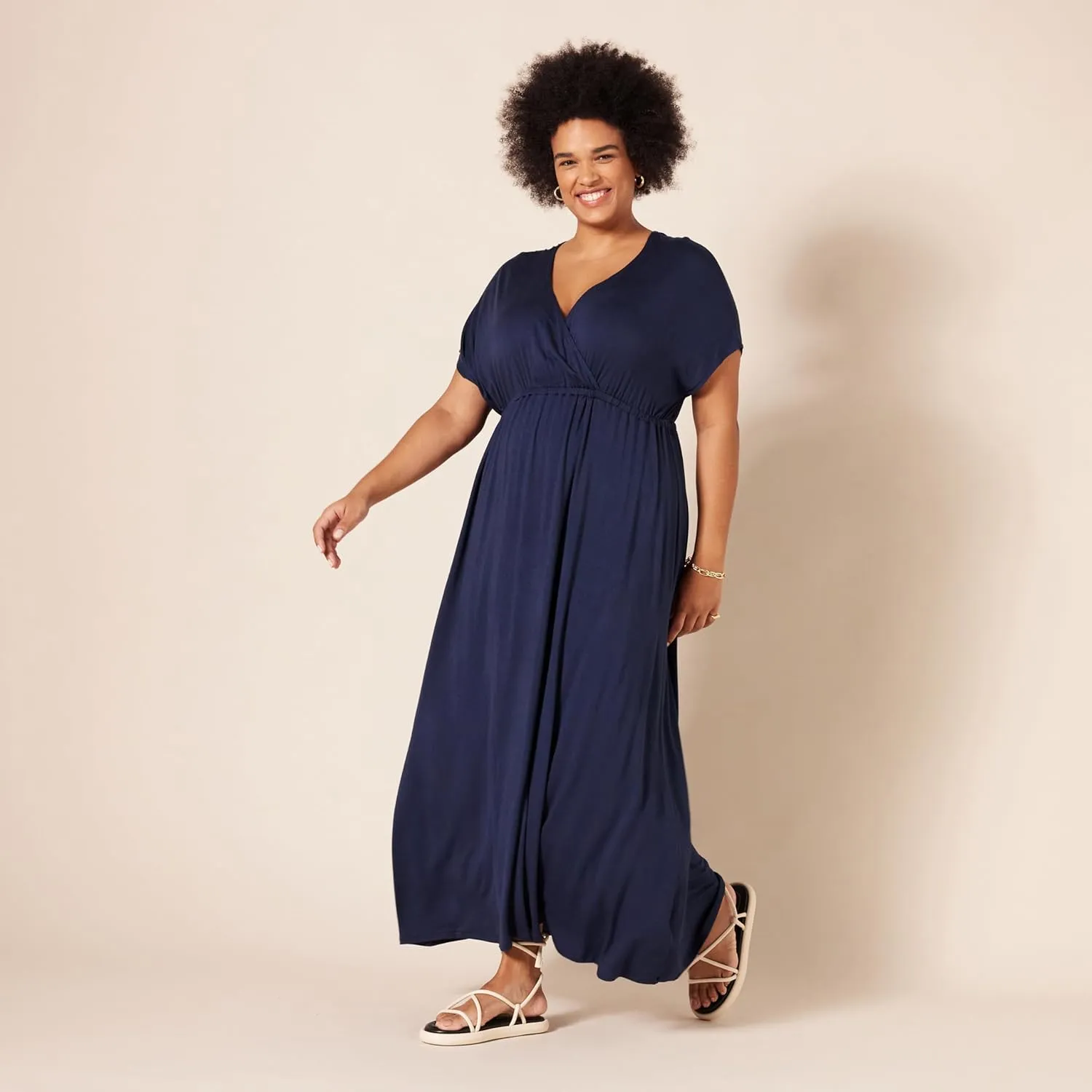 Amazon Essentials Women's Waisted Maxi Dress (Available in Plus Size)