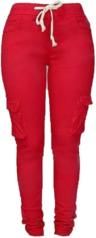 Andongnywell Women's Casual Relaxed-Fit Cargo Pants Multi Pocket Work Pants Ladies Drawstring Pockets Trousers
