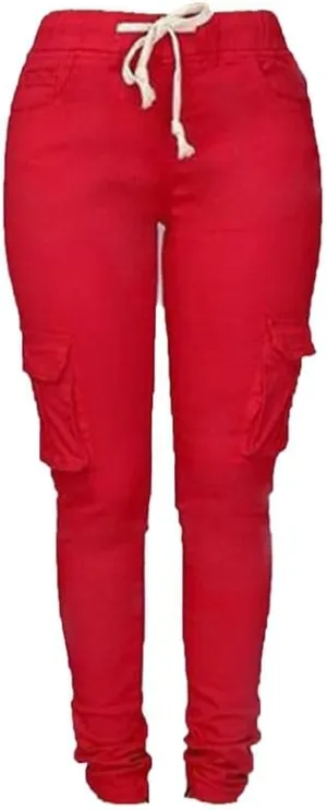 Andongnywell Women's Casual Relaxed-Fit Cargo Pants Multi Pocket Work Pants Ladies Drawstring Pockets Trousers