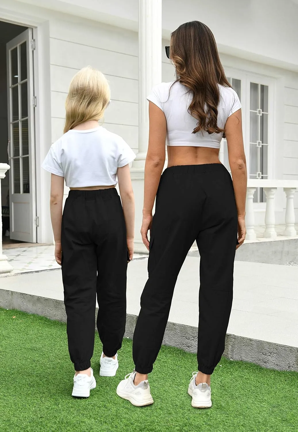 AOWKULAE Girls & Women‘s Casual Cargo Jogger Pants, 6 Years - Women 3XL