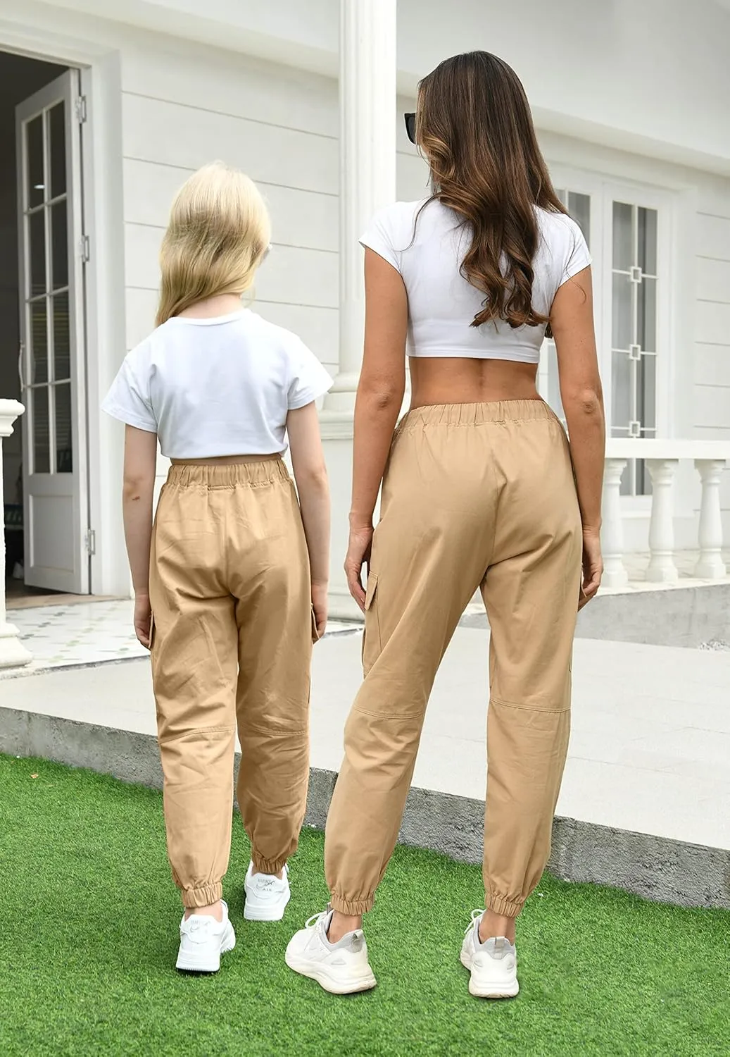 AOWKULAE Girls & Women‘s Casual Cargo Jogger Pants, 6 Years - Women 3XL