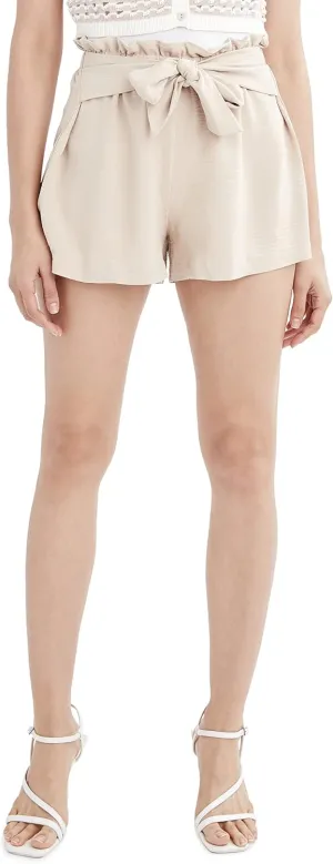 BCBGeneration Women's High Relaxed Straight Fit Paperbag Waist Front Tie Flowy Short