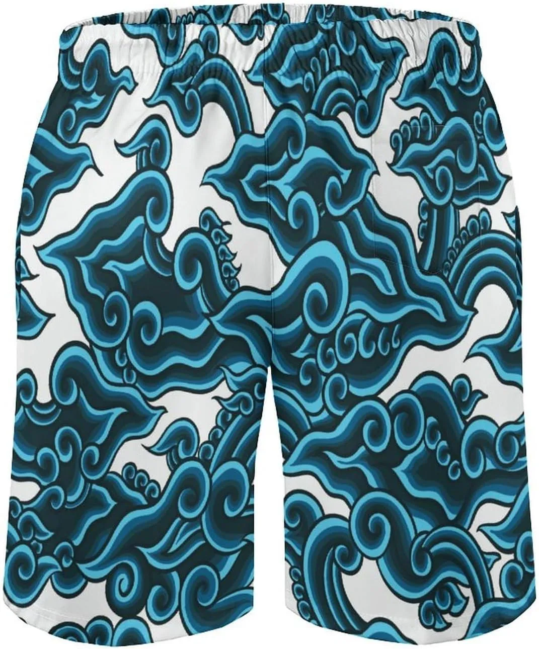 Beach Shorts for Men Pattern Funny Ghosts Hawaiian Swim Board Shorts Mesh Lining Swimming Trunks Pocket