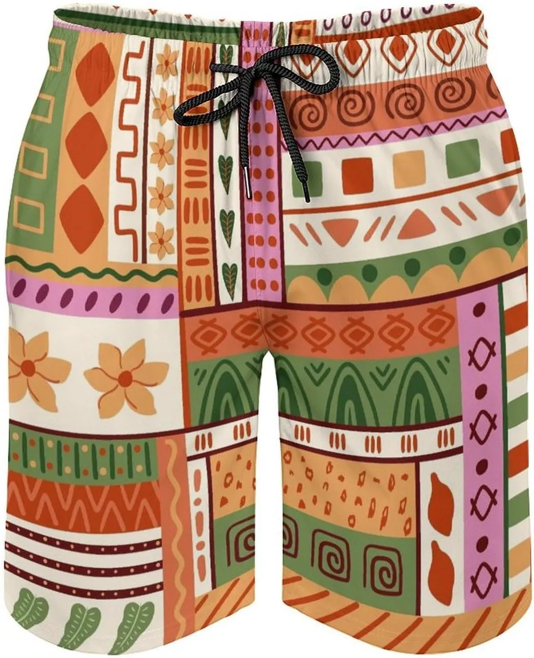Beach Shorts for Men Pattern Funny Ghosts Hawaiian Swim Board Shorts Mesh Lining Swimming Trunks Pocket