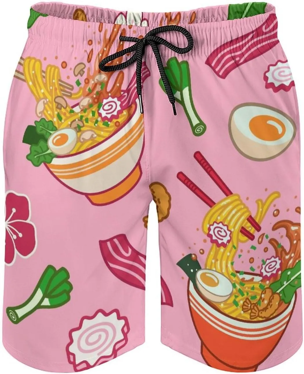 Beach Shorts for Men Pattern Funny Ghosts Hawaiian Swim Board Shorts Mesh Lining Swimming Trunks Pocket
