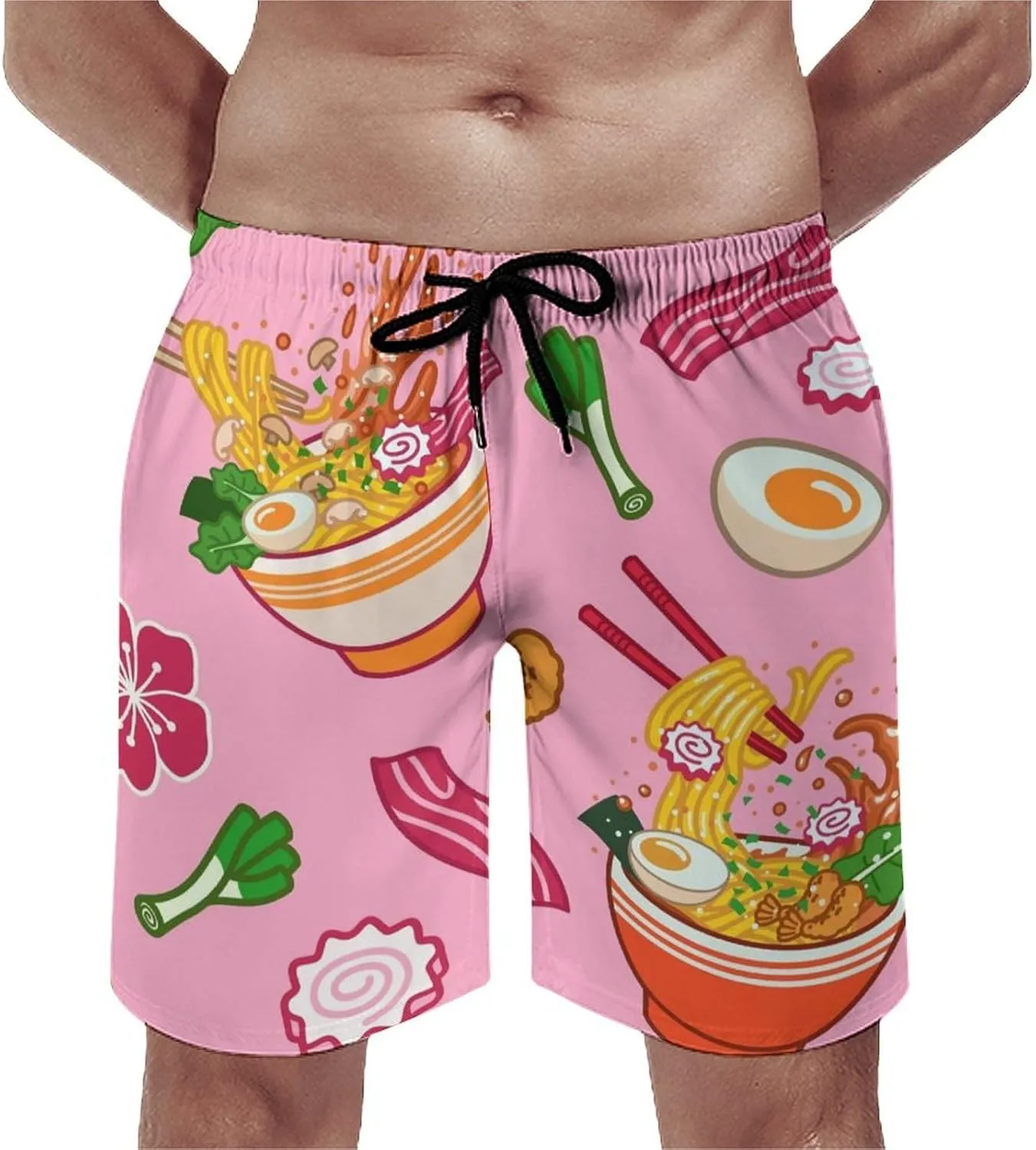 Beach Shorts for Men Pattern Funny Ghosts Hawaiian Swim Board Shorts Mesh Lining Swimming Trunks Pocket
