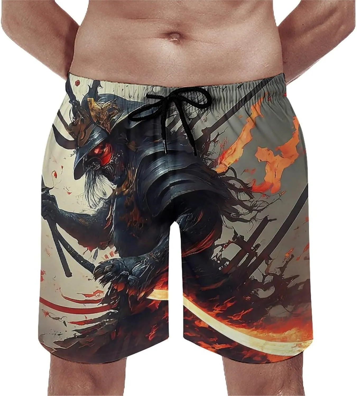 Beach Shorts for Men Pattern Funny Ghosts Hawaiian Swim Board Shorts Mesh Lining Swimming Trunks Pocket