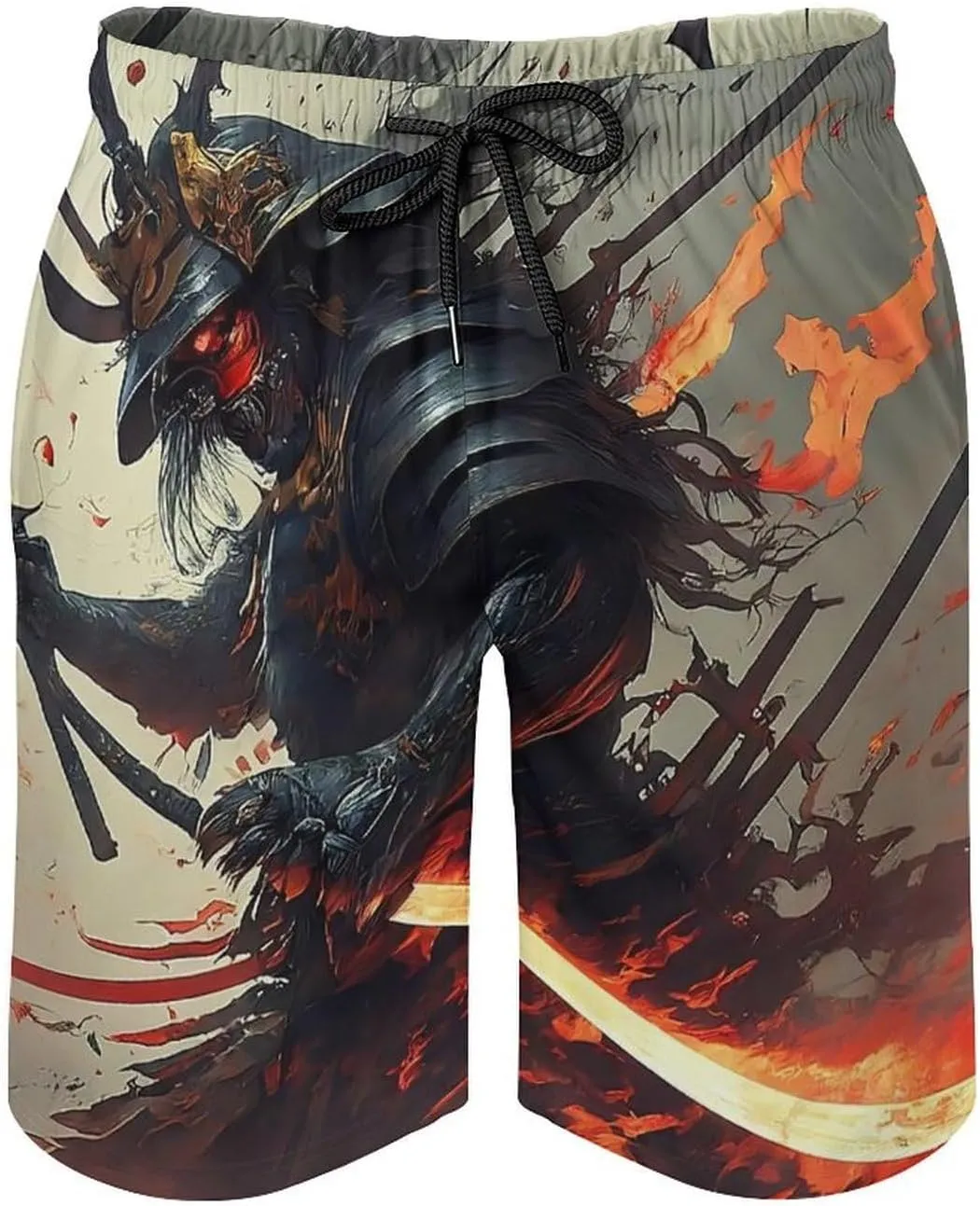 Beach Shorts for Men Pattern Funny Ghosts Hawaiian Swim Board Shorts Mesh Lining Swimming Trunks Pocket