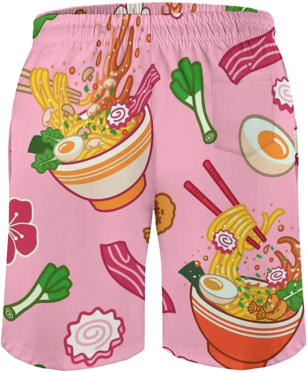 Beach Shorts for Men Pattern Funny Ghosts Hawaiian Swim Board Shorts Mesh Lining Swimming Trunks Pocket