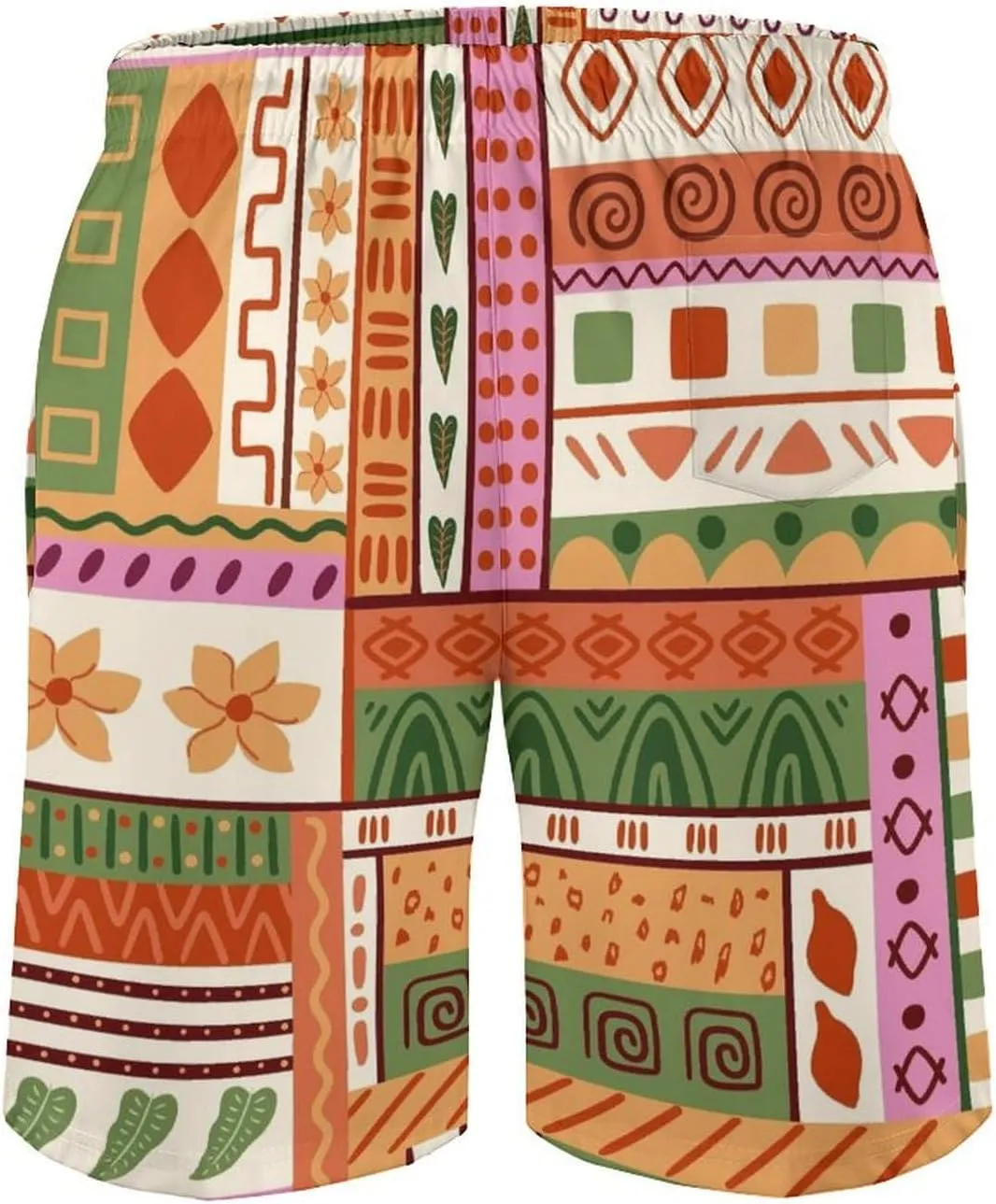 Beach Shorts for Men Pattern Funny Ghosts Hawaiian Swim Board Shorts Mesh Lining Swimming Trunks Pocket