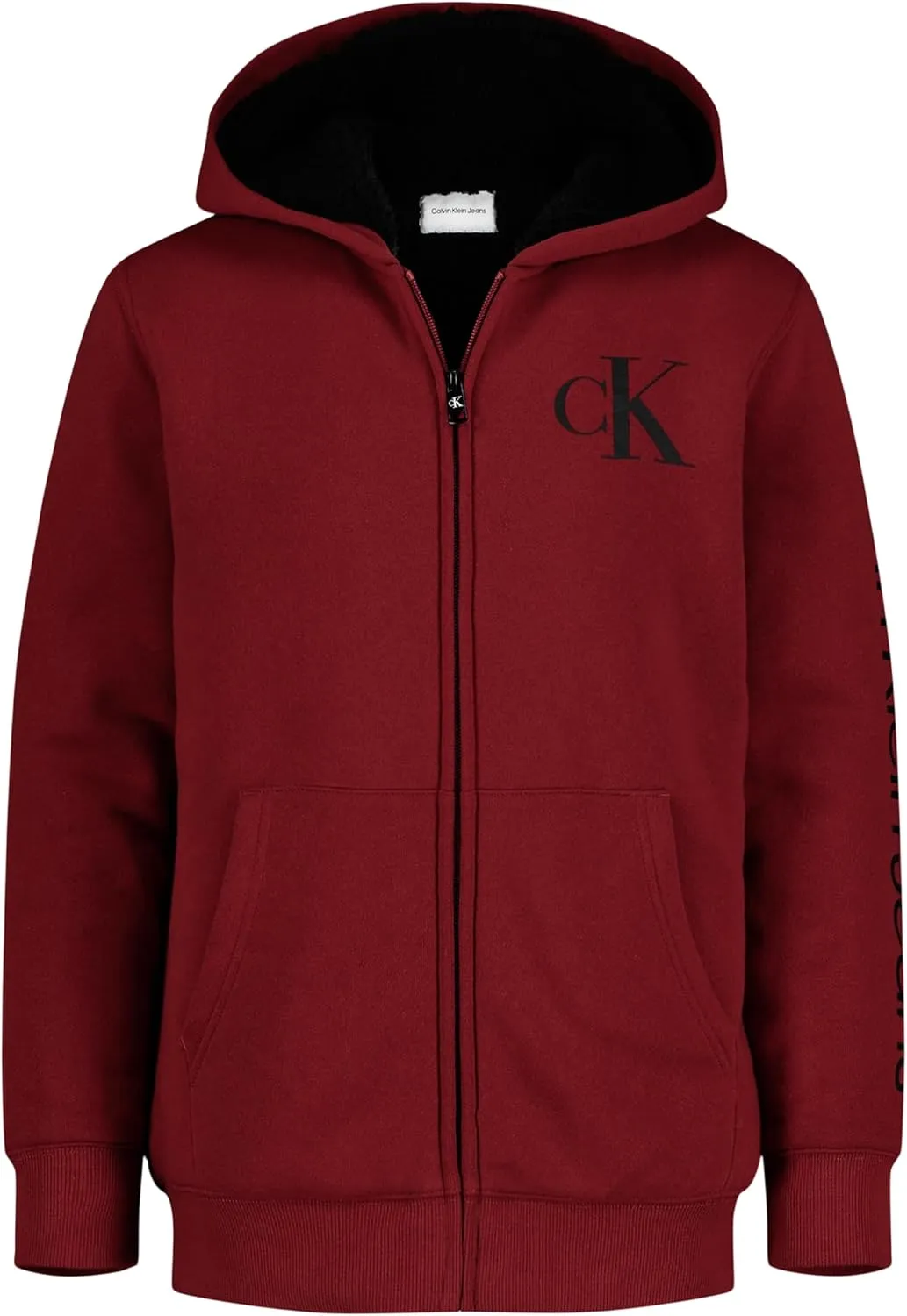 Calvin Klein Boys' Long Sleeve Full Zip Fleece Hoodie