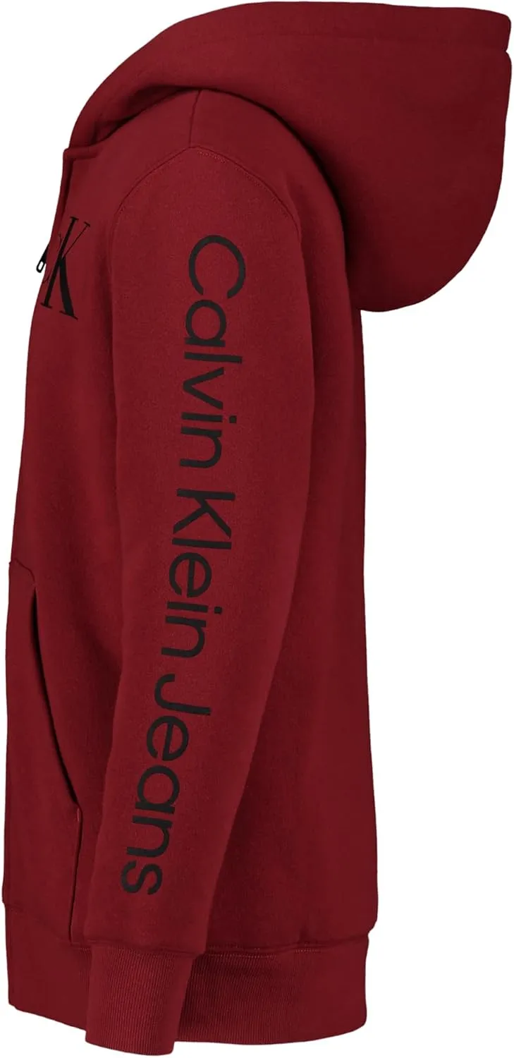 Calvin Klein Boys' Long Sleeve Full Zip Fleece Hoodie