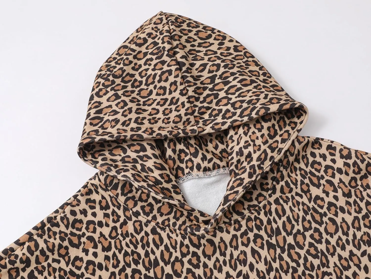 Camo Leopard Print Hoodies for Women Oversized Cheetah Hooded Sweatshirt 2000s Graphic Pullover Tops Y2k Boyfriend