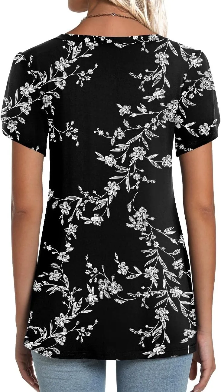 CATHY Womens T-Shirts 2025 Summer Tops Short Sleeve Crewneck Blouse M-3XL