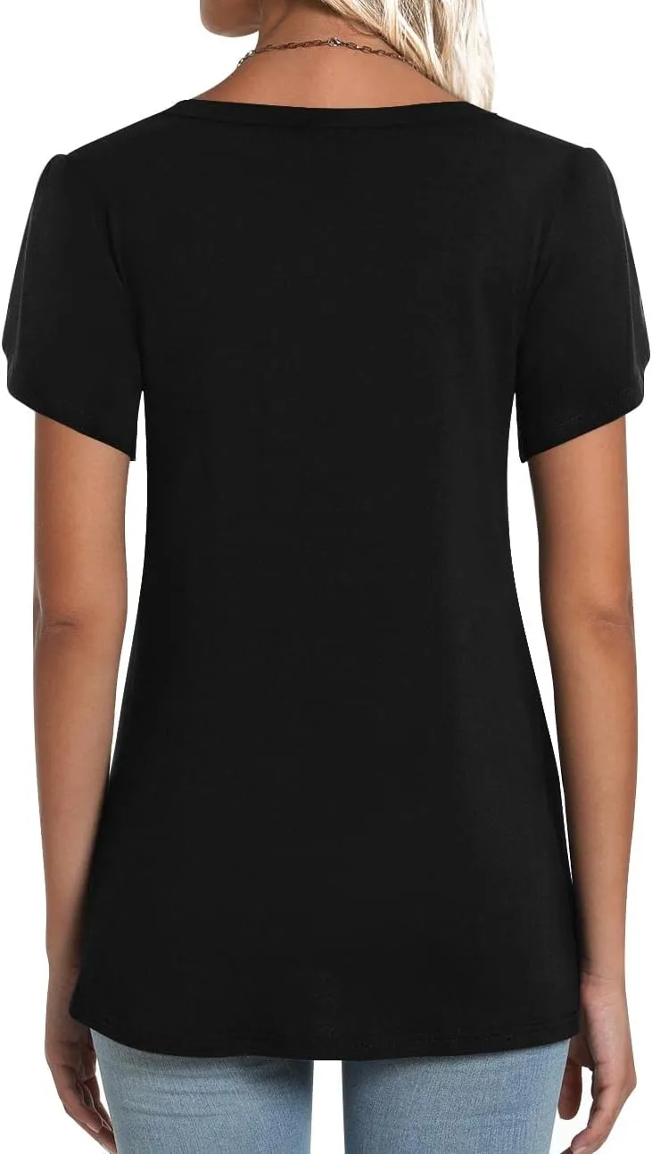 CATHY Womens T-Shirts 2025 Summer Tops Short Sleeve Crewneck Blouse M-3XL