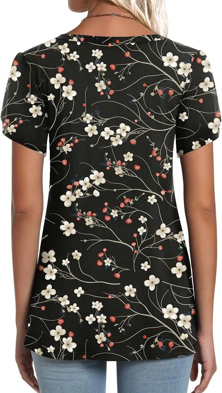 CATHY Womens T-Shirts 2025 Summer Tops Short Sleeve Crewneck Blouse M-3XL