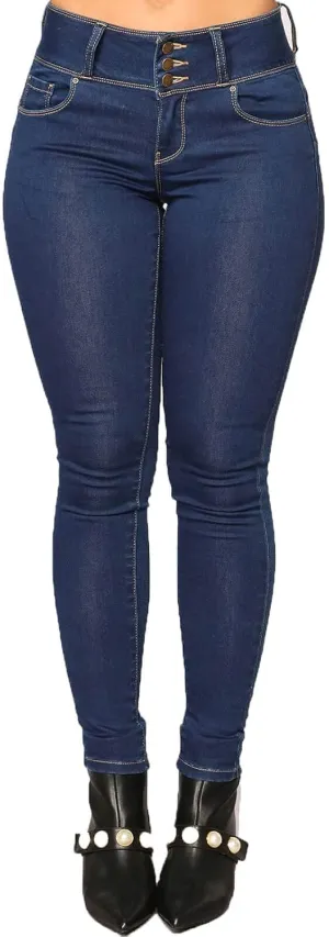 CHARTOU Women's Mid Rise Stretchy Skinny Tapered Leg Denim Jeans Pants