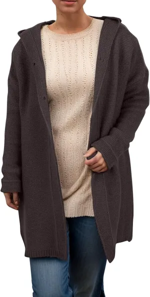 Chunky Cardigan Sweaters for Women Hooded Knit Long Cardigan Casual Long Sleeve Open Front Cardigan Hoodie Spring Coat