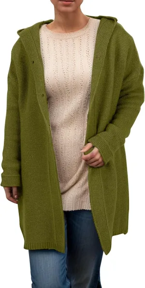 Chunky Cardigan Sweaters for Women Hooded Knit Long Cardigan Casual Long Sleeve Open Front Cardigan Hoodie Spring Coat