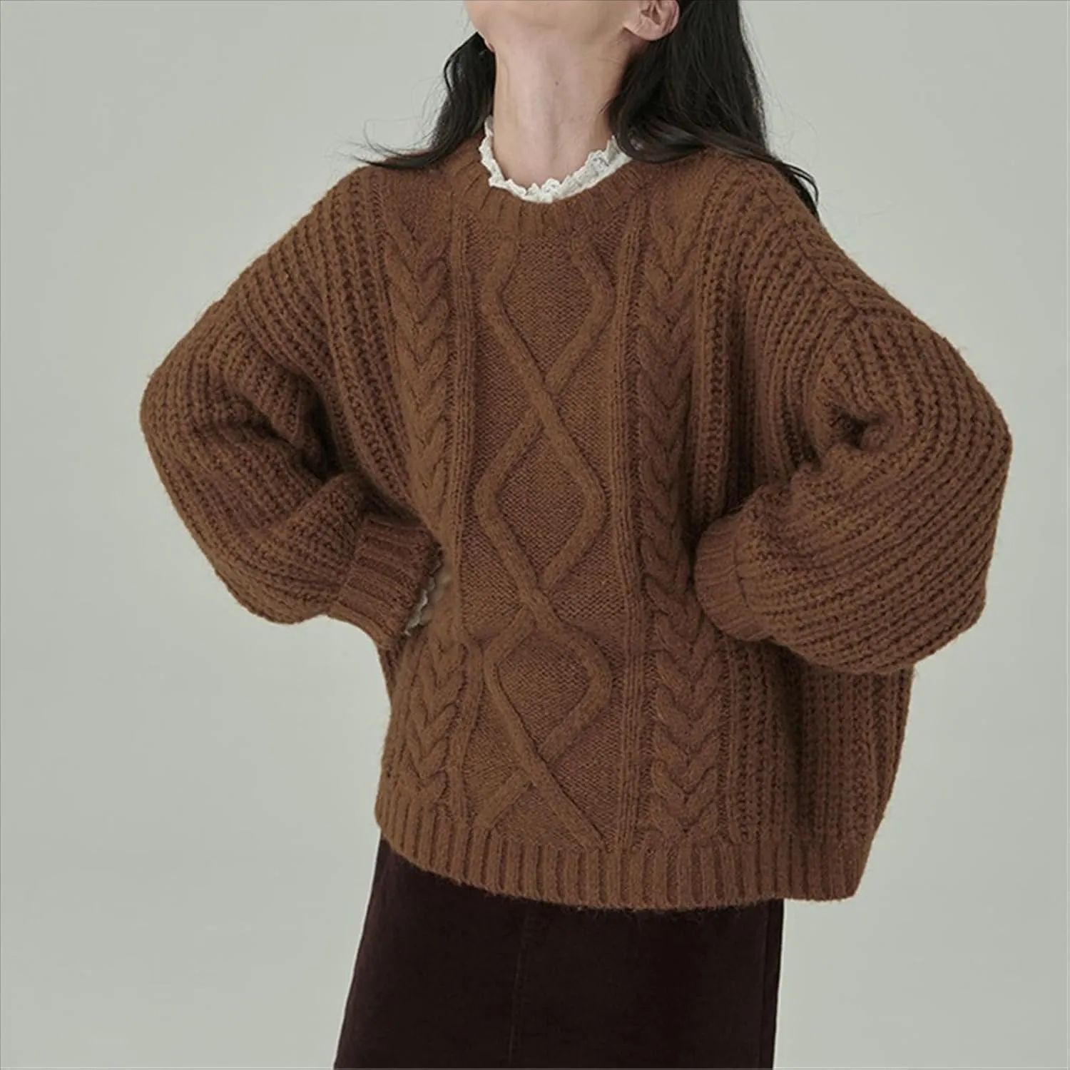Chunky Sweater Women Cable Knit Sweater Oversized Sweaters Y2k Winter Fall Sweater Trendy 2024