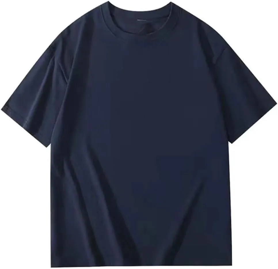 DBFBDTU Men T-Shirts Short Sleeve Cotton Tops Solid Soft Lightweight Tee Workwear Shirts for Men