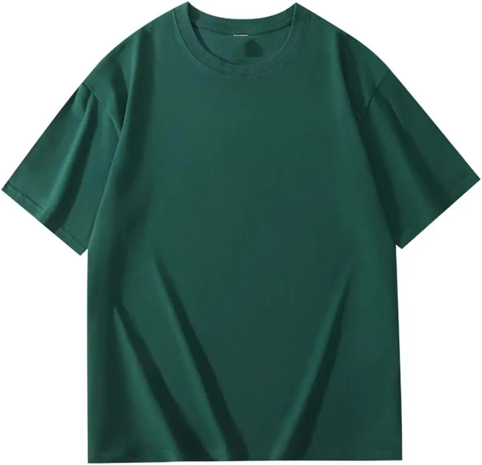 DBFBDTU Men T-Shirts Short Sleeve Cotton Tops Solid Soft Lightweight Tee Workwear Shirts for Men