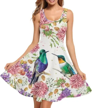 Dolyues Women Dresses Sleeveless Shirt Dress Casual Sundress A-line Swing Tunic Dresses with Pockets