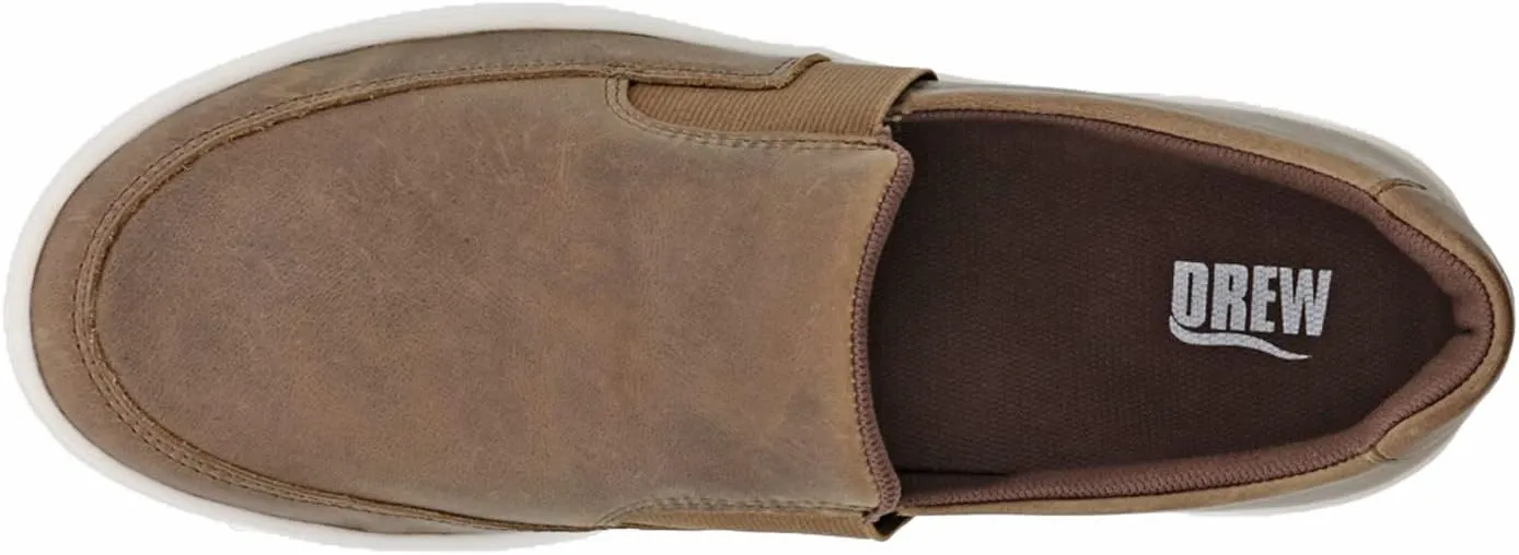 Drew Men's Jump Casual Leather Slip-on Comfort Sneaker Arch Support with Extra Depth
