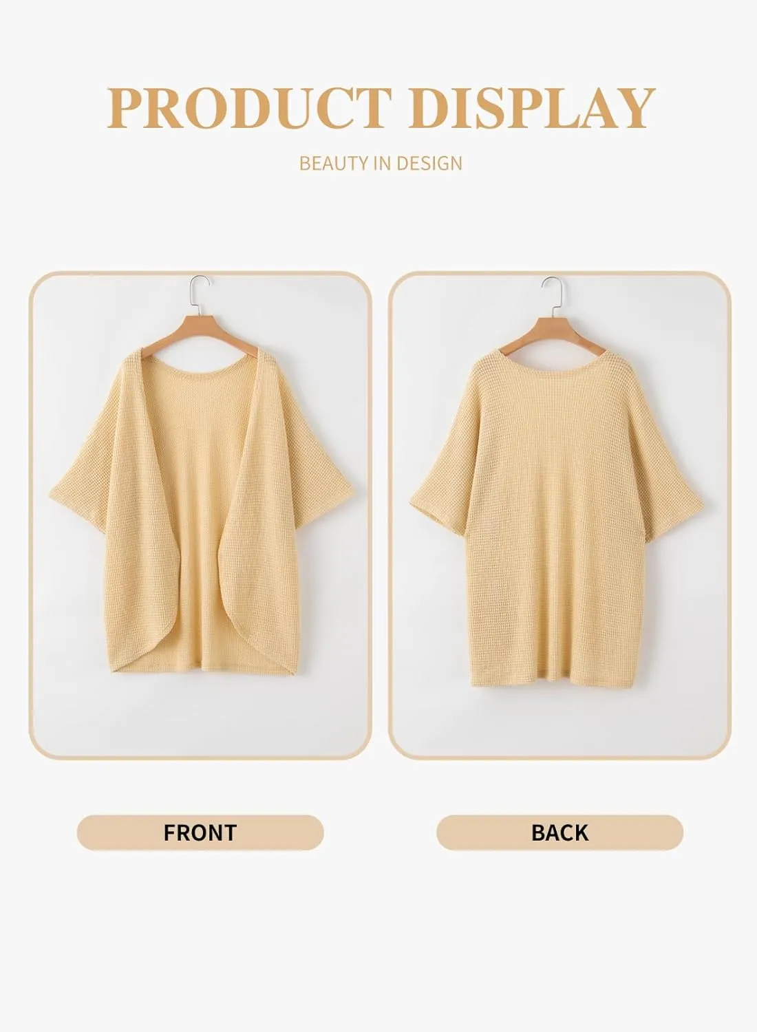Eytino Womens Plus Size Cardigan Casual Short Sleeve Waffle Knit Kimono Open Front Tops(1X-5X)