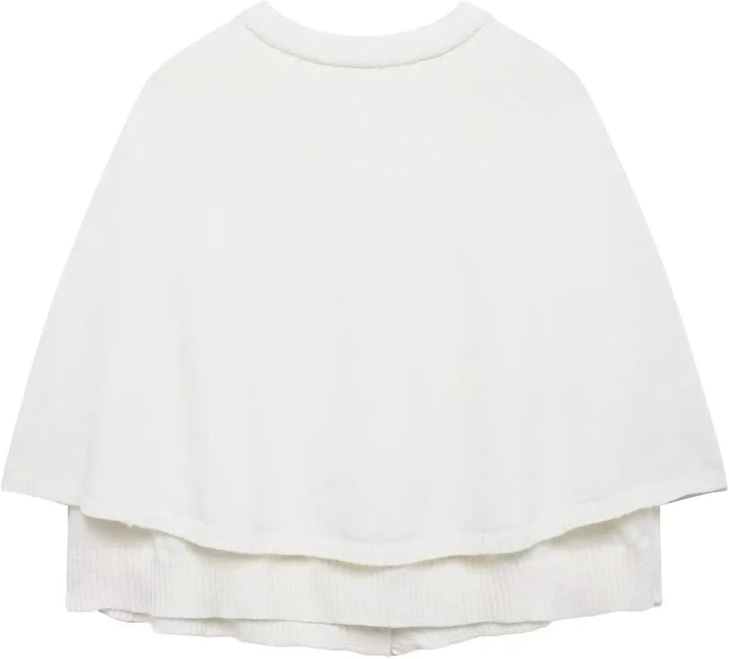 FindThy Womens Cropped Knit Cape Cardigan Trendy Oversized Crewneck Button Down Shawl Sweater