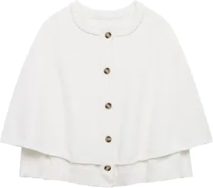 FindThy Womens Cropped Knit Cape Cardigan Trendy Oversized Crewneck Button Down Shawl Sweater