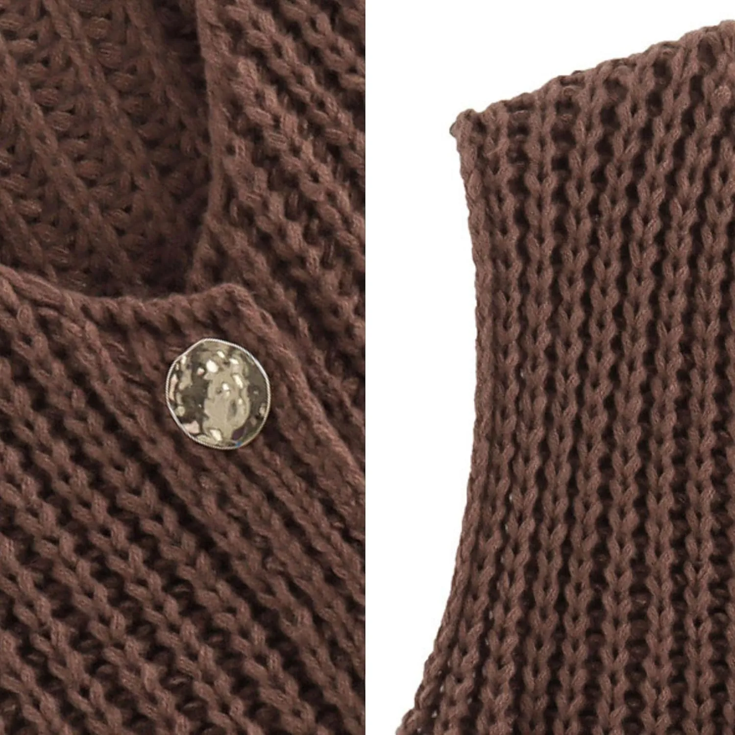 FindThy Womens Cropped Sweater Vest Cute Crewneck Button Down Sleeveless Crop Knit Cardigan with Pocket