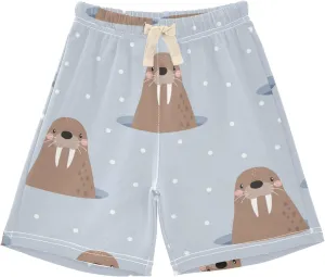 Fisyme Baby Boys Shorts Elastic Waist Cotton Casual Athletic Shorts Toddler Kids Pants 2T-5T