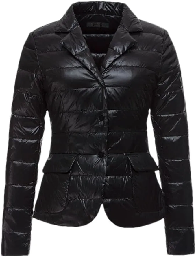 Fjnbbiot Autumn Winter Women Duck Down Jacket Female Suit Collar Short Coat Puffer Parkas Fashion Casual Warm Down Jacket