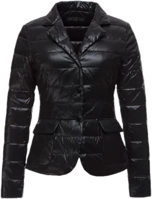 Fjnbbiot Autumn Winter Women Duck Down Jacket Female Suit Collar Short Coat Puffer Parkas Fashion Casual Warm Down Jacket
