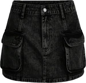 Floerns Women's High Waisted Denim Mini Skirt Flap Pocket Bodycon Jean Cargo Skirts