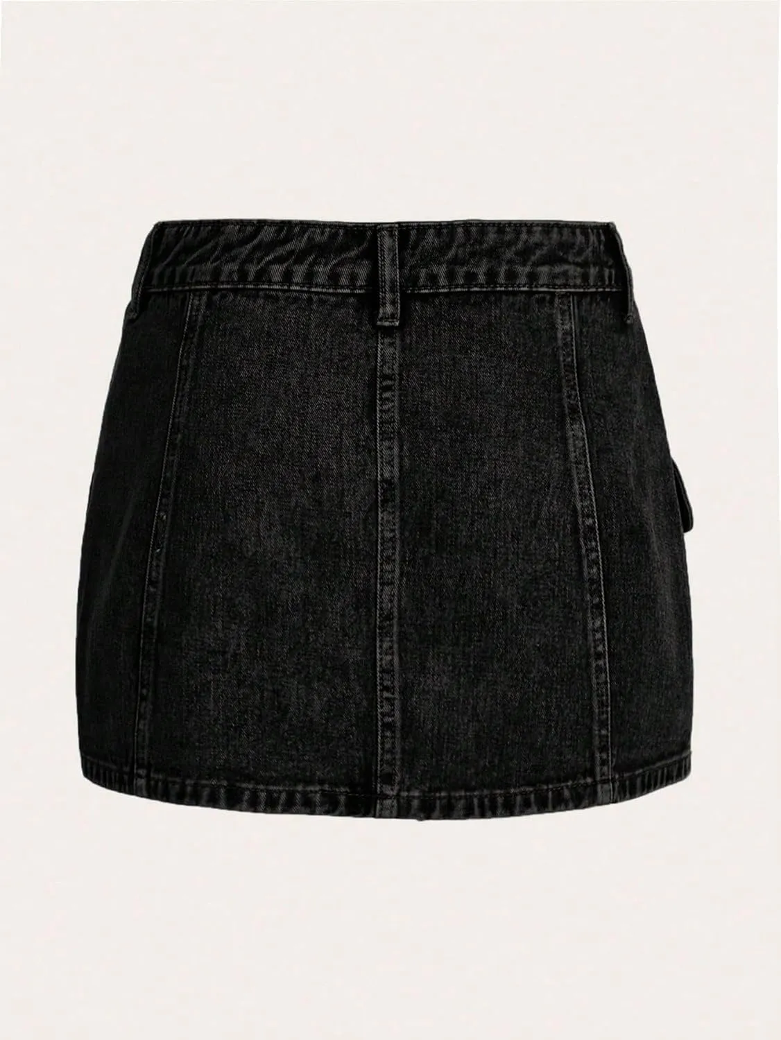 Floerns Women's High Waisted Denim Mini Skirt Flap Pocket Bodycon Jean Cargo Skirts