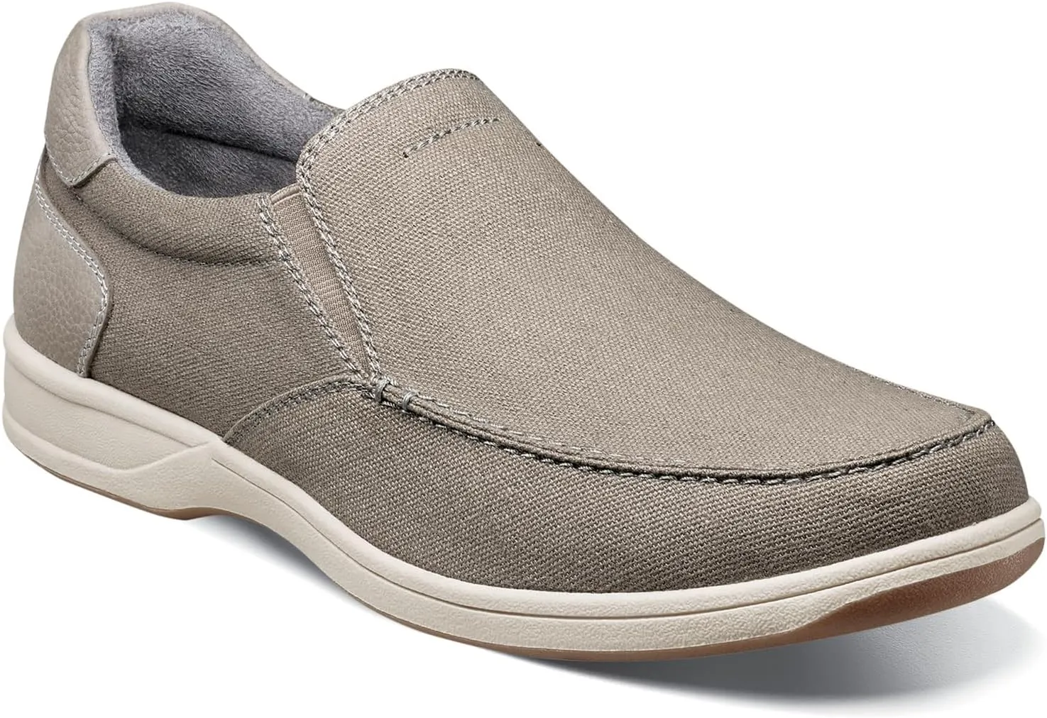 Florsheim Lakeside Canvas Moc Toe Slip-On Gray Canvas 7.5 W (3E)