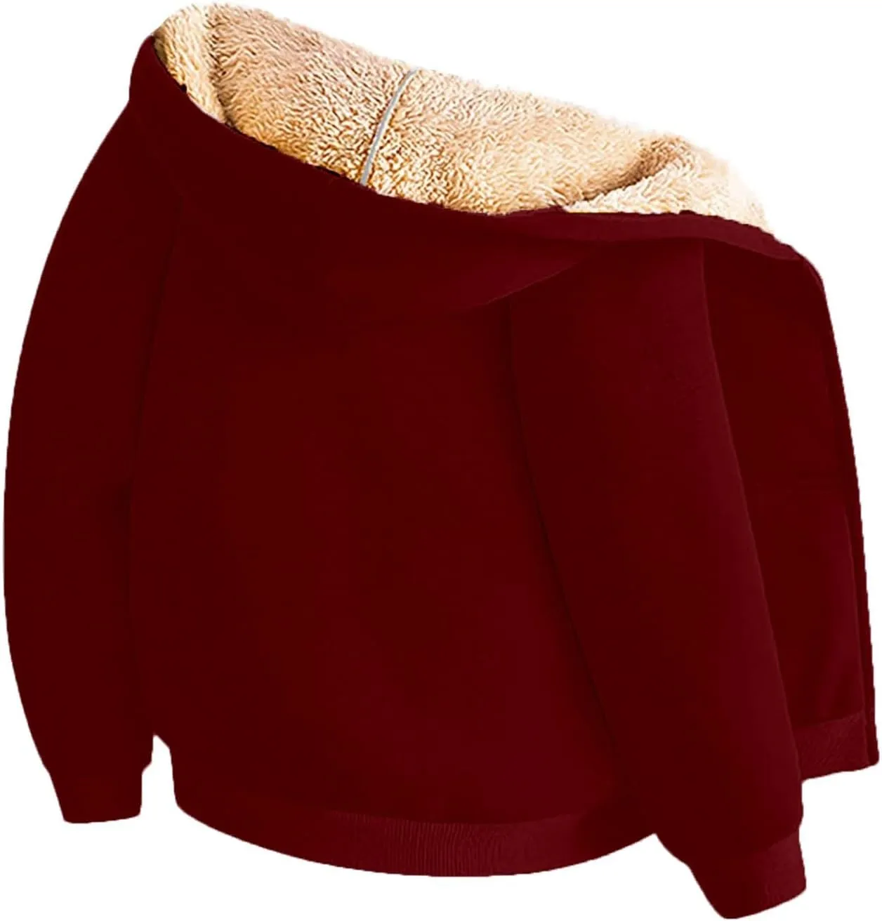 Gumipy Zip Up Hoodie Women Fleece Oversized Hoodie Sweatshirt Plus Size Sherpa Lined Hoodies Jacket Winter Coats with Pockets