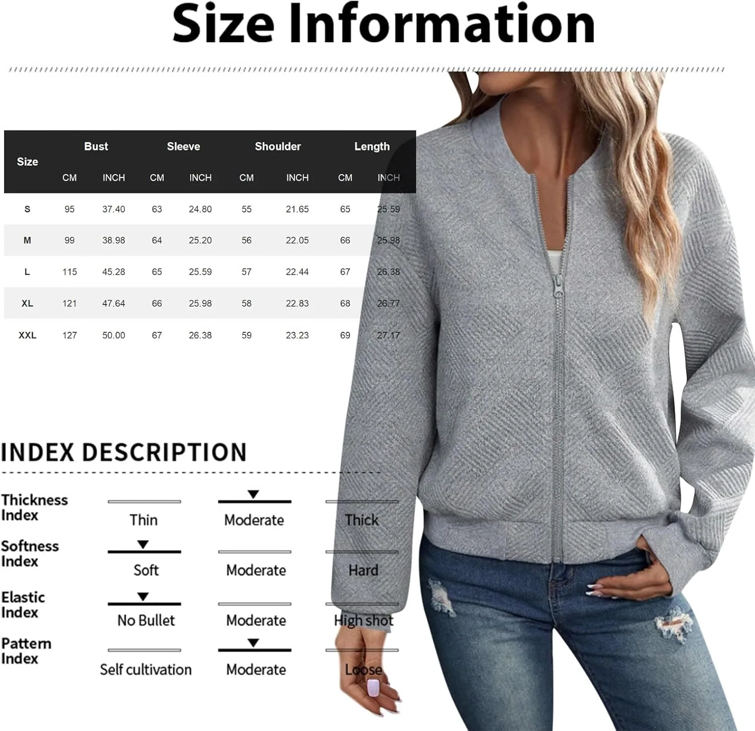 Gumipy Zip Up Jackets for Women Textured Knit Zip Up Sweatshirt Trendy Long Sleeve Crewneck Sweatshirts Hoodies with Pockets