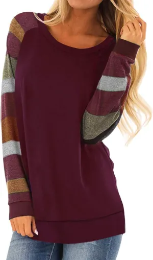HARHAY 2023 Women's Cotton Knitted Long Sleeve Lightweight Tunic Sweatshirt Tops